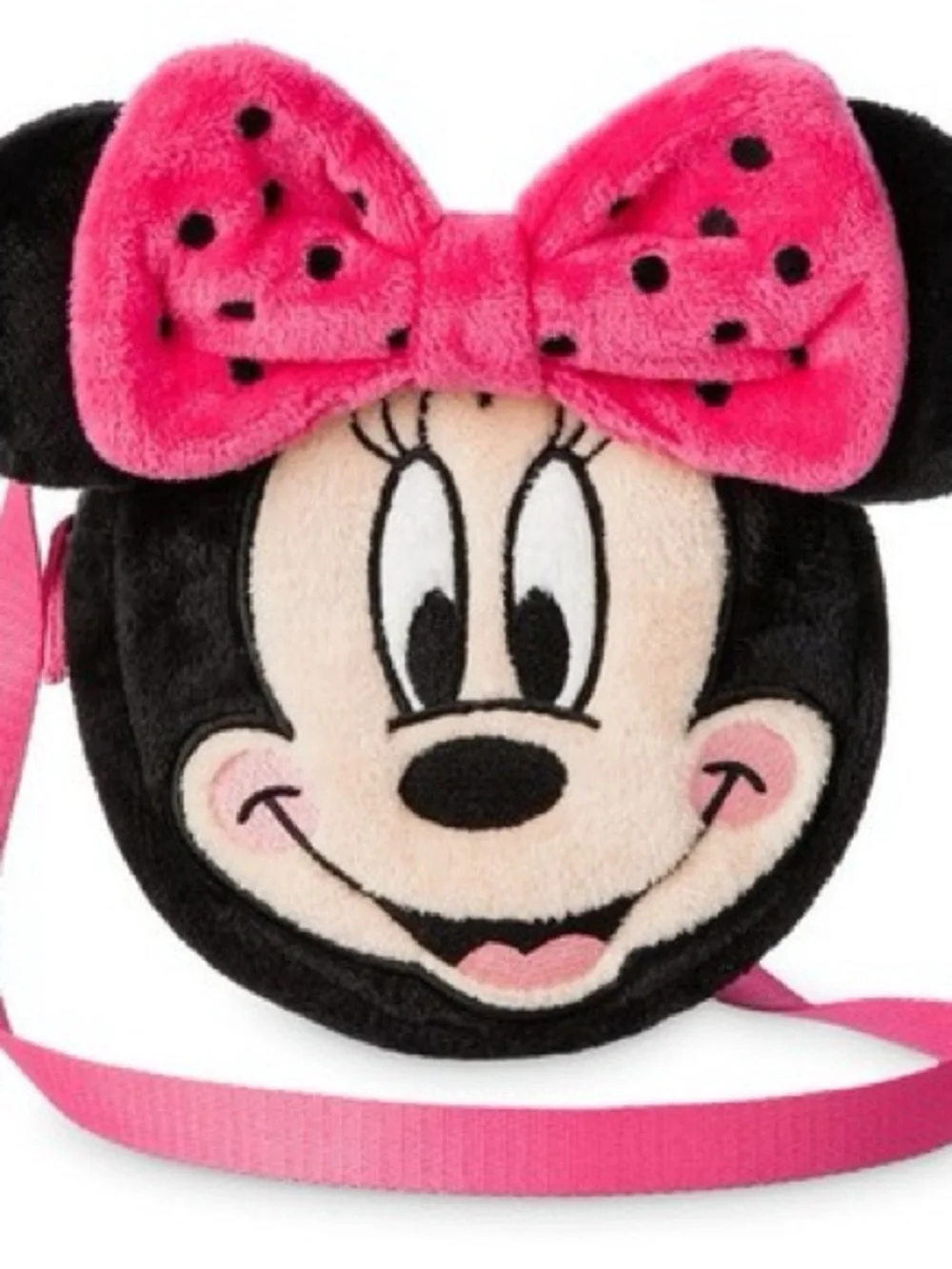 Disney Store Minnie Mouse Girl's Fashion Bag Purse Pink Bow Plush Handbag NEW